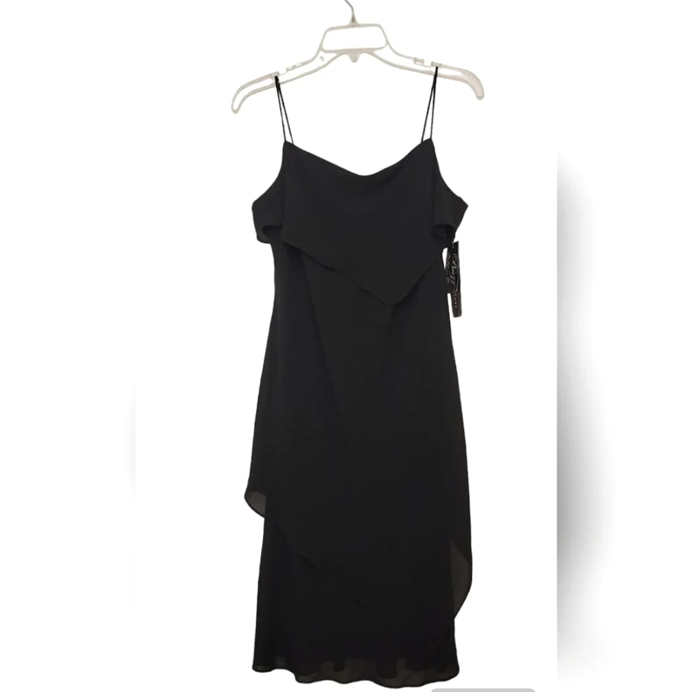 SL Fashions Sheer Layered Tier Spaghetti Strap Midi Dress - Picture 4 of 8